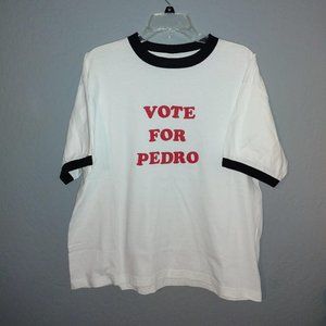 Vintage y2k Napoleon dynamite vote for Pedro ringer movie promo white t shirt